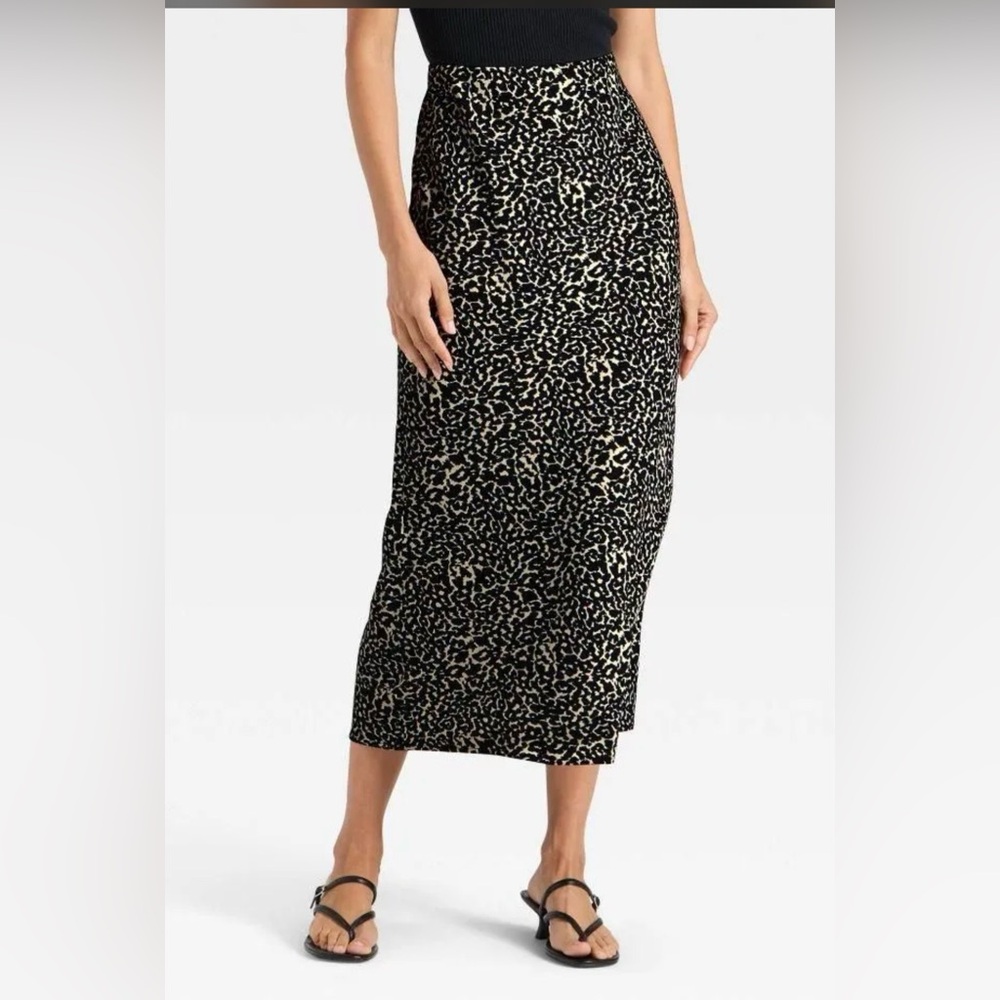 Leopard Print Midi Skirt